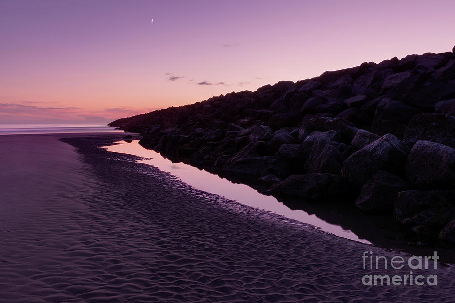 South Jetty And The Moon Photograph