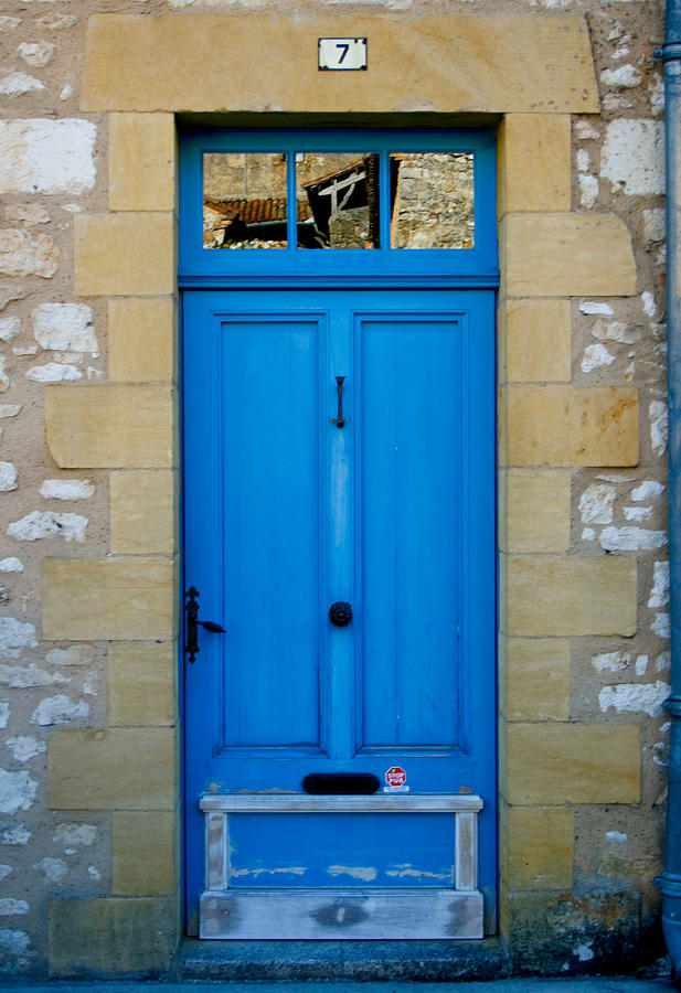 South of France rustic blue door  Photograph by Georgia Clare