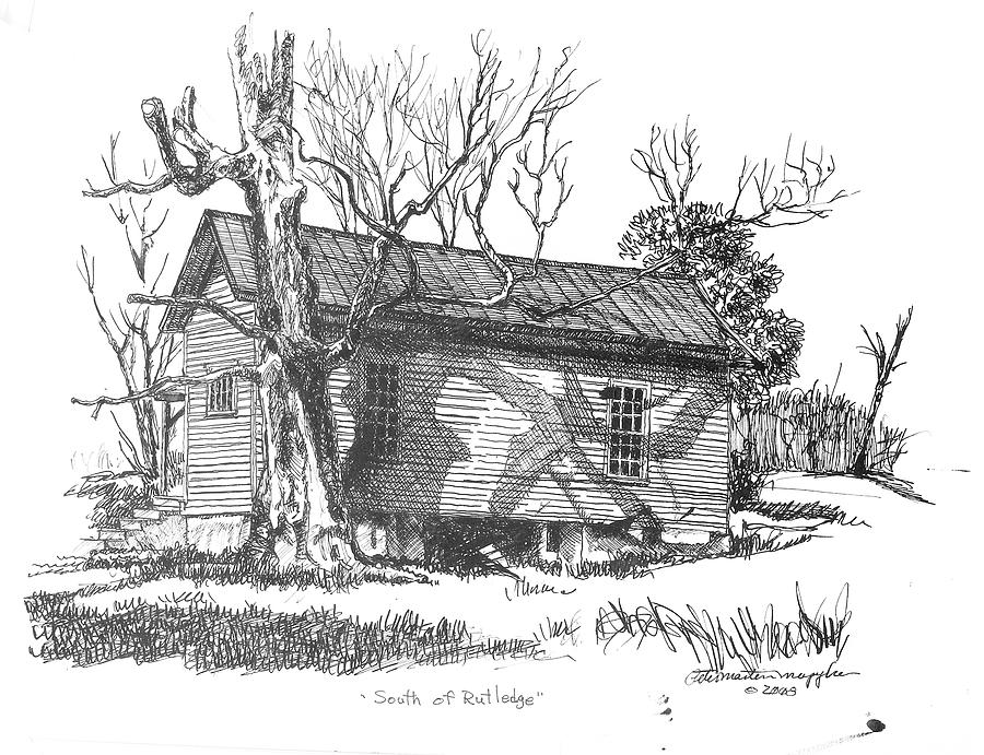 Farm Drawing - South of Rutledge by Peter Muzyka