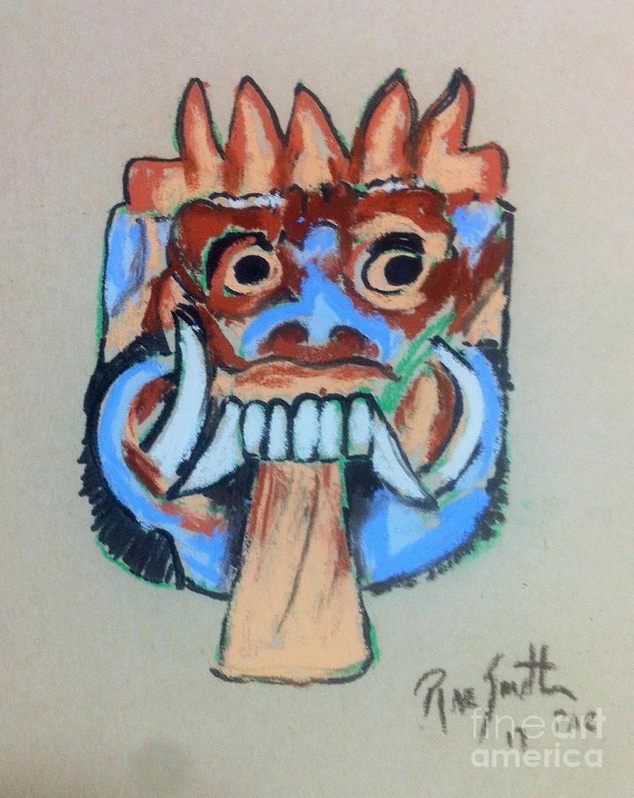 South Pacific Mask  Pastel by Rae  Smith