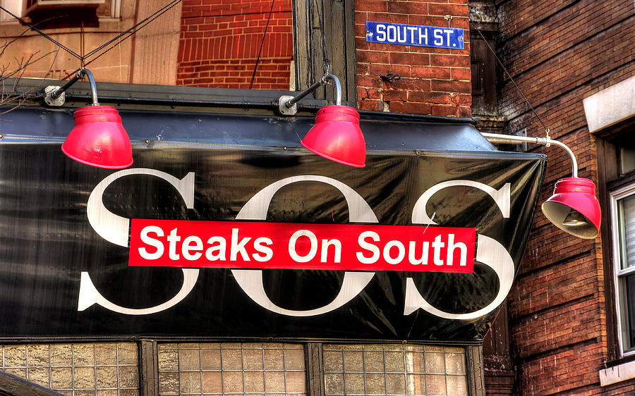 South Philly Skyline - Steaks on South-1 - Between Orianna and Third in South Philadelphia Photograph by Michael Mazaika