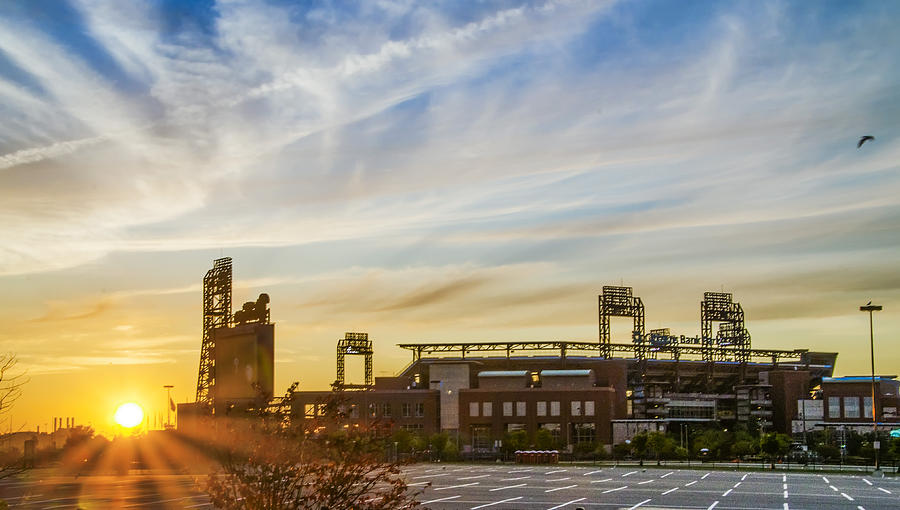 South Philly Sunrise - Citizens Bank Park Photograph by Bill Cannon