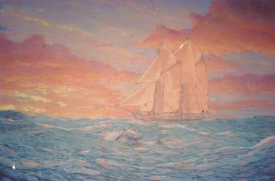 Sunset Painting - South Seas by Leif Thor Kvammen