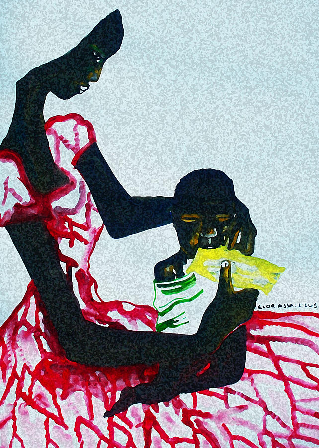 South Sudan War Child  Painting by Gloria Ssali