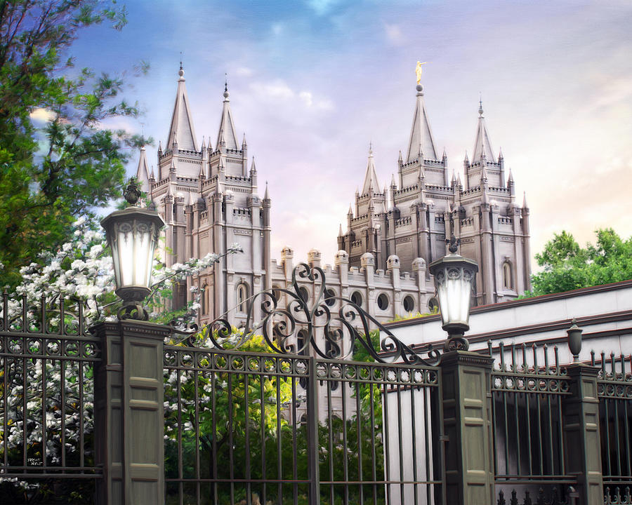 Salt Lake Painting - South Temple by Brent Borup Salt Lake Painting - South Temple by Brent Borup