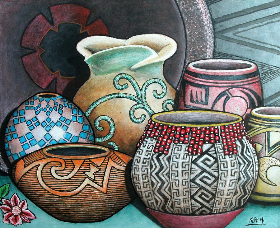 South West pottery 5 Painting by Koffi Mbairamadji - Fine Art America