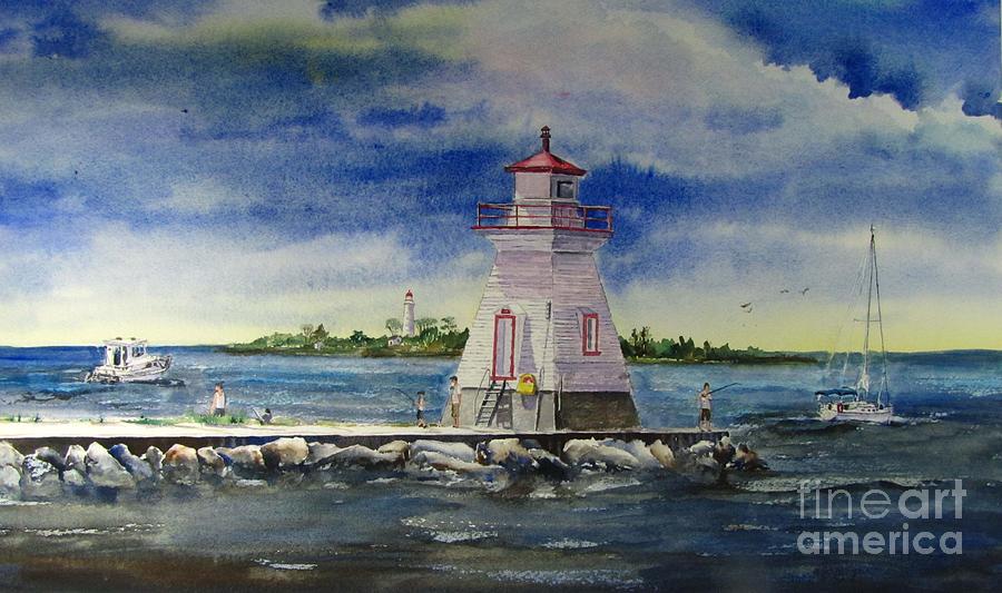Southampton Fishing Painting by Bev Morgan