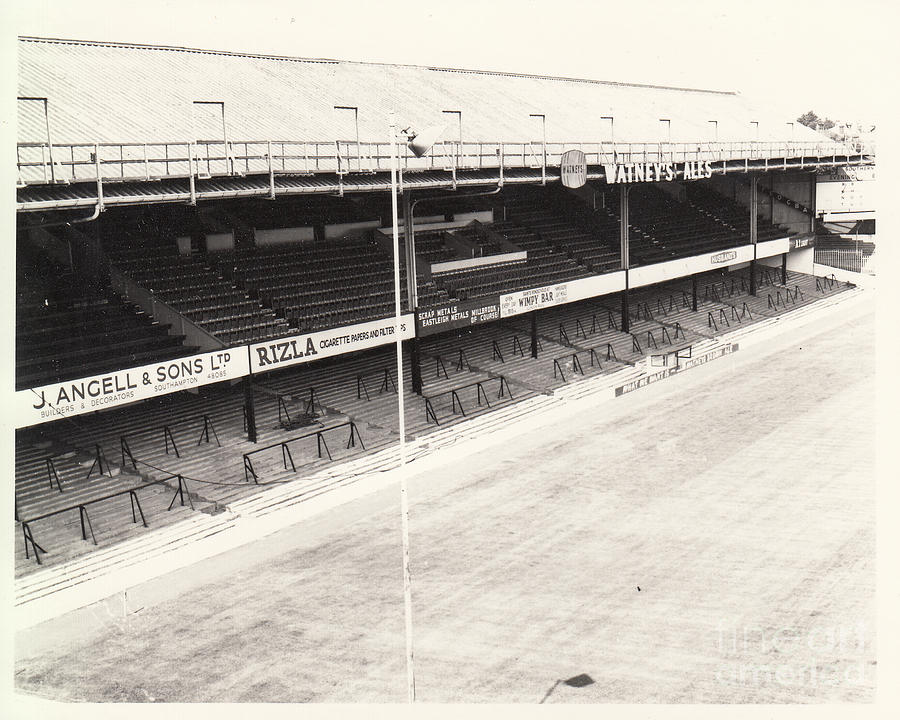 Southampton - The Dell - West Stand 1 - BW - Leitch - 1960s Photograph by Legendary Football Grounds