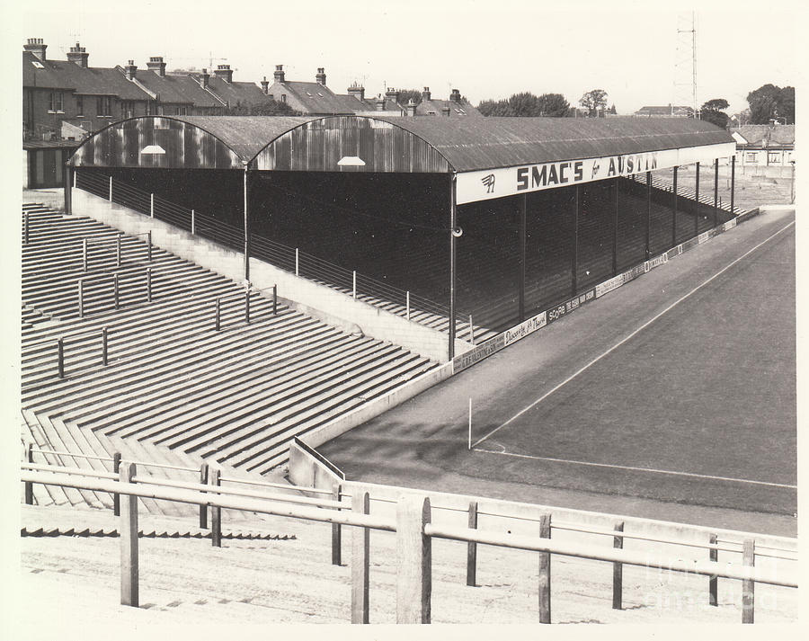 Southend United - Roots Hall - West Stand 1 - BW - 1960s Photograph by Legendary Football Grounds