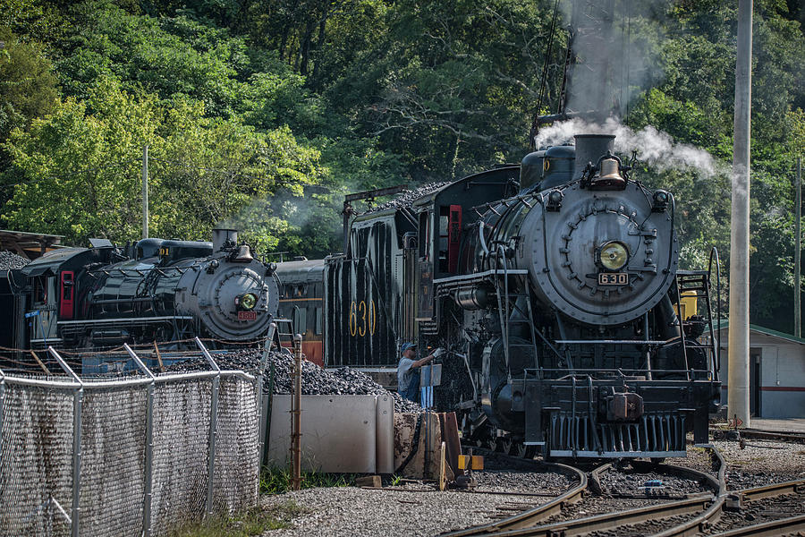 Southern 4501 and 630 at shops in Chattanooga TN Photograph by Jim Pearson