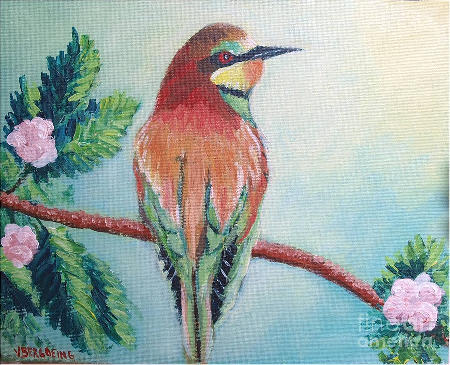 Southern bee-eater Painting by Jean Pierre Bergoeing
