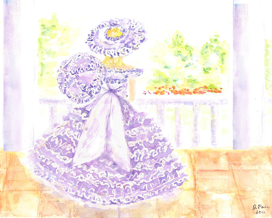 Southern Belle in Lavender Dress Painting by Jerry Fair