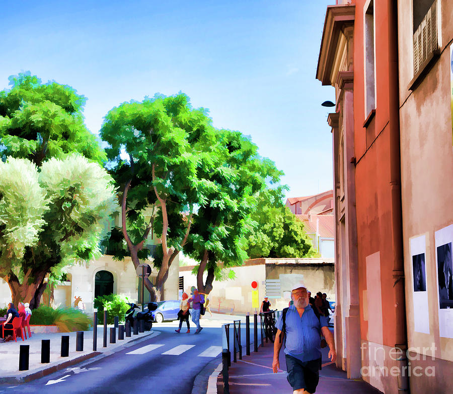 Southern France People Streets Paint  Photograph by Chuck Kuhn