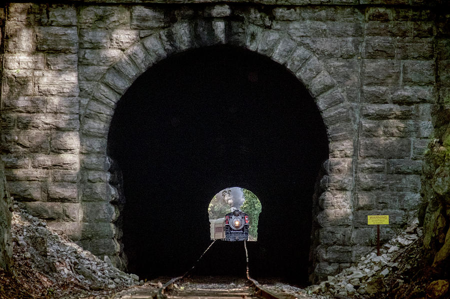 Southern Railway steam locomotive 630 at Missionary Ridge Tunnel Photograph by Jim Pearson