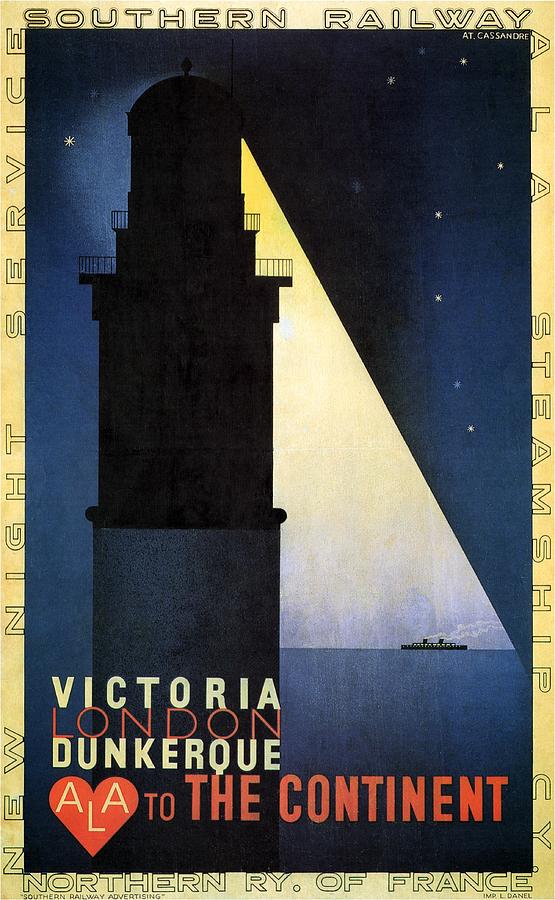 London Mixed Media - Southern Railway - Victoria London Dunkerque to the Continent - Retro travel Poster - Vintage Poster by Studio Grafiikka