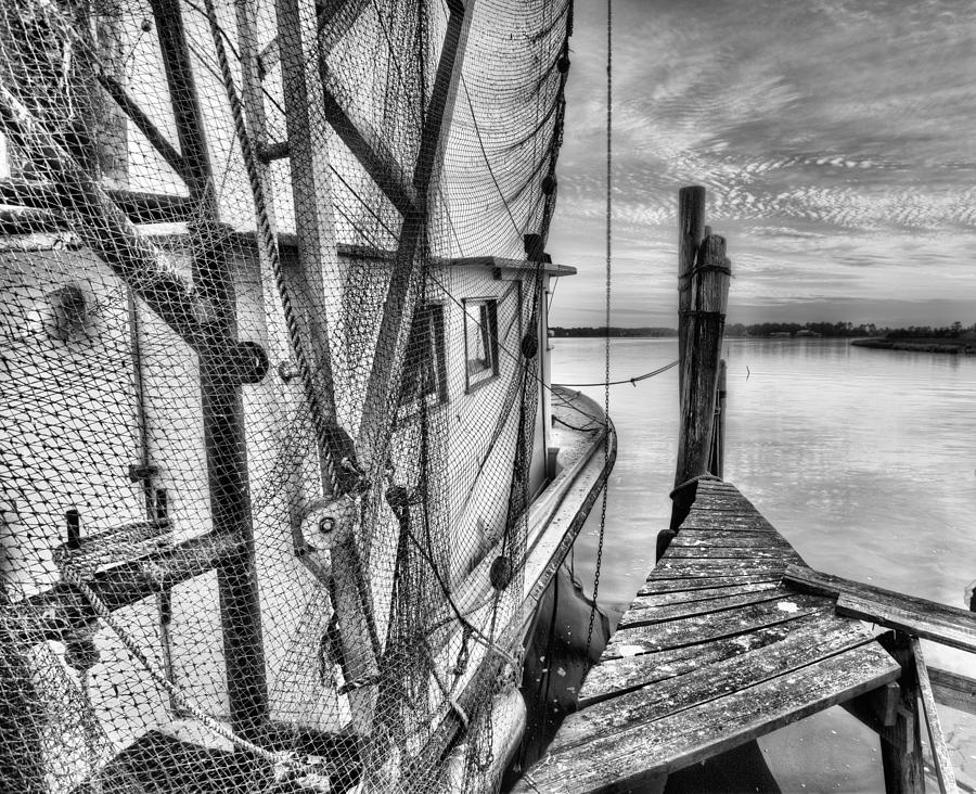 Southern Shrimper Black and White Photograph by JC Findley