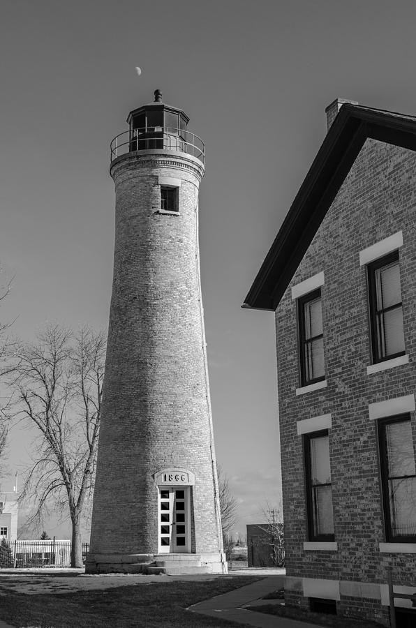 Southport Lighthouse - BW Photograph by Susan McMenamin