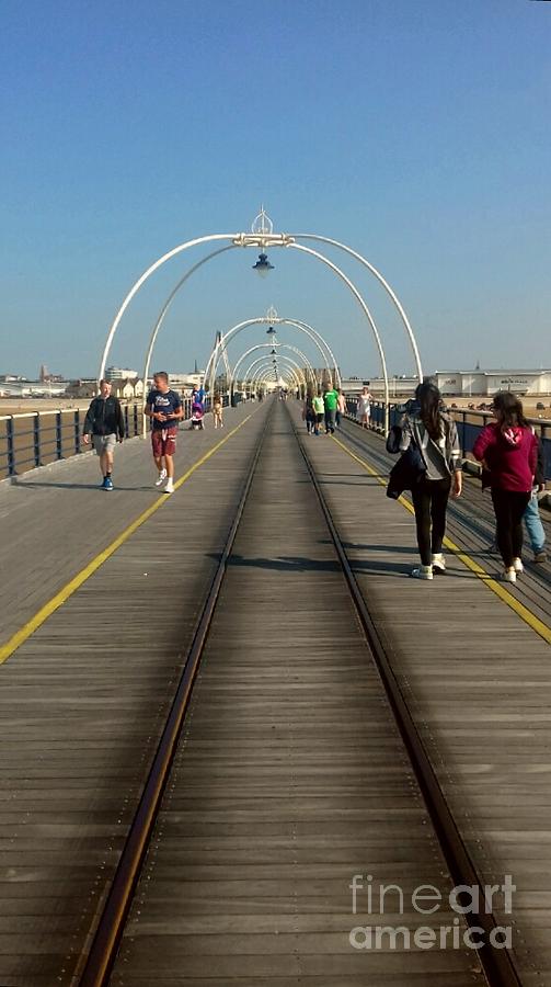 Southport Pier Walkway Photograph by Joan-Violet Stretch