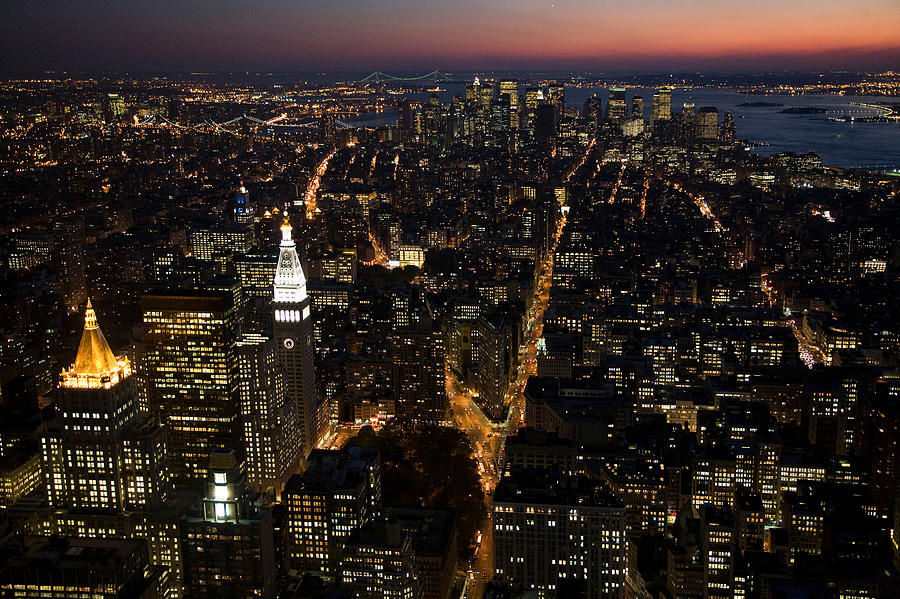 Southward view of NYC from the Empire State Building Photograph by ...