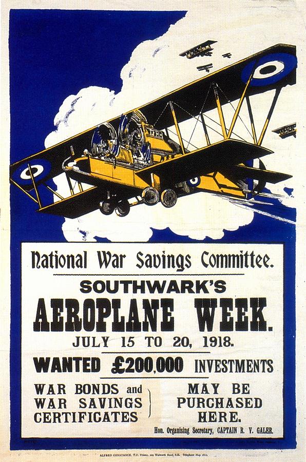 Southwarks Aeroplane Week - Vintage Exposition Poster Painting