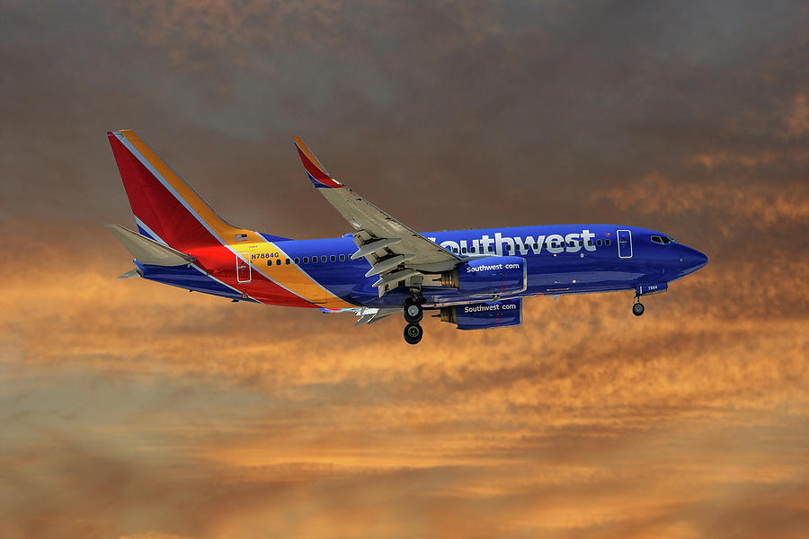 Southwest Photograph - Southwest Airlines Boeing 737-76N 3 by Smart Aviation