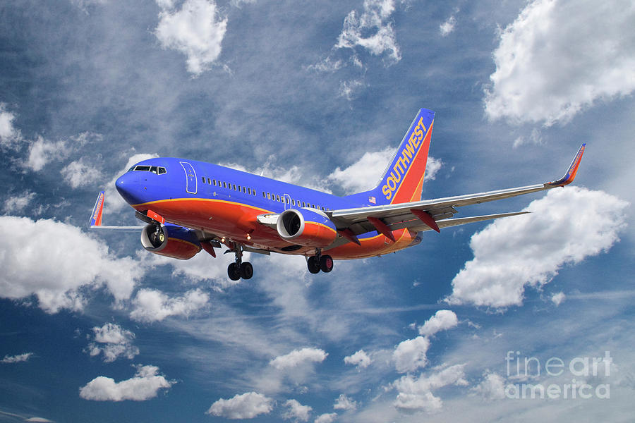 Southwest Airlines Boeing 737 Digital Art by Airpower Art