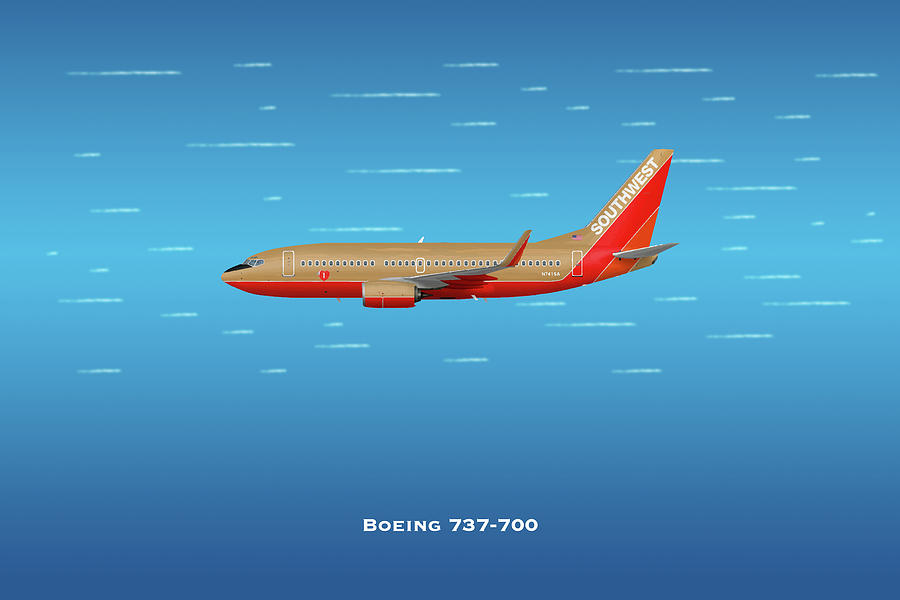 Southwest Boeing 737-700 Digital Art by Airpower Art