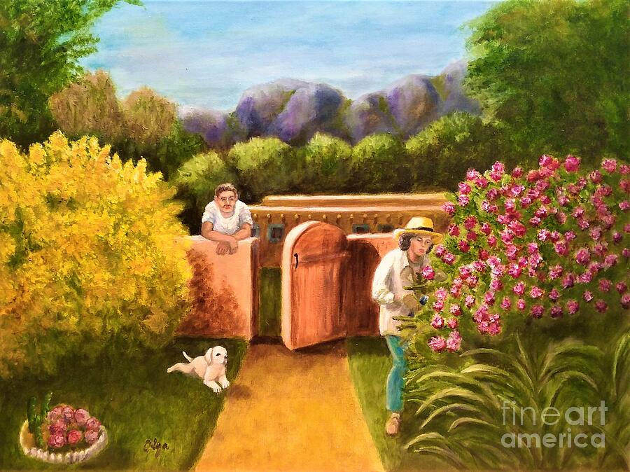 southwest gardening painting by olga silverman southwest gardening painting by olga silverman