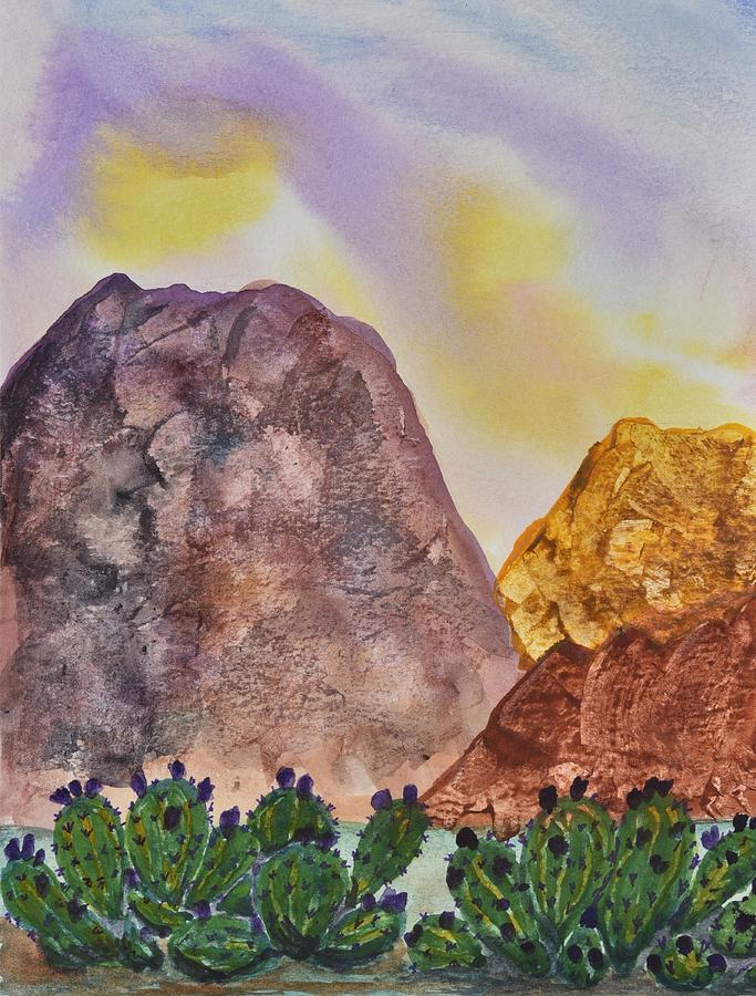 Southwest Watercolor Painting - Southwest Landscape II by Linda Brody