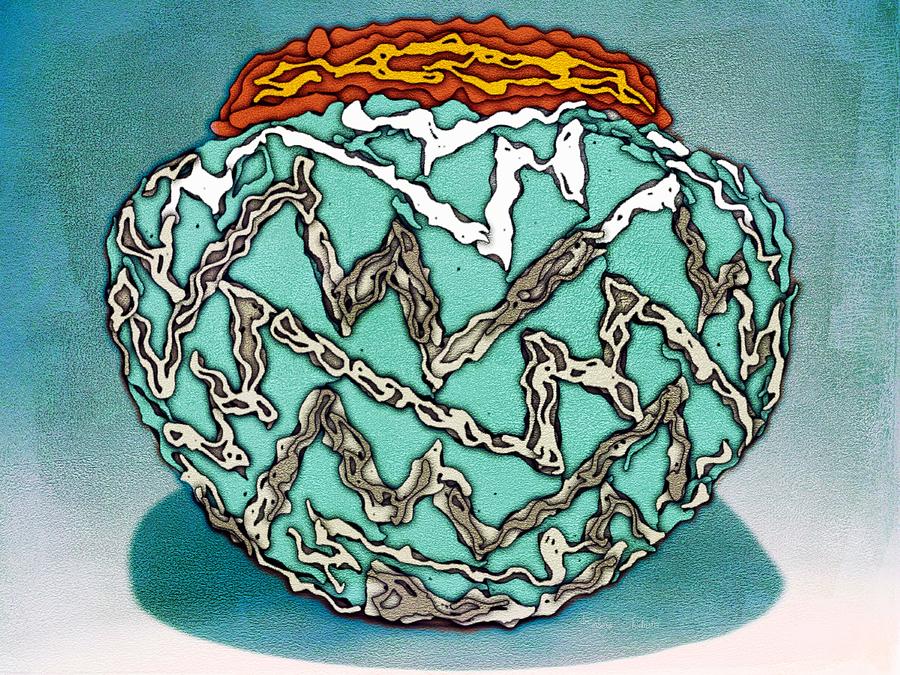 Southwest Digital Art - Southwest Pottery Art by Barbara Chichester