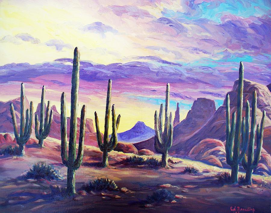 Southwestern Desert Painting by Ed Breeding