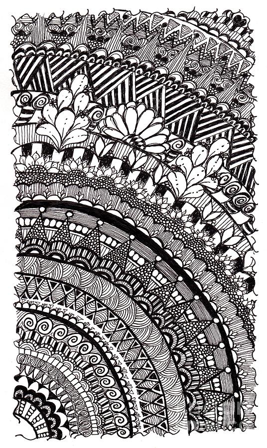 Southwestern Mandala Fragment Drawing by Nicole Johnson - Fine Art America