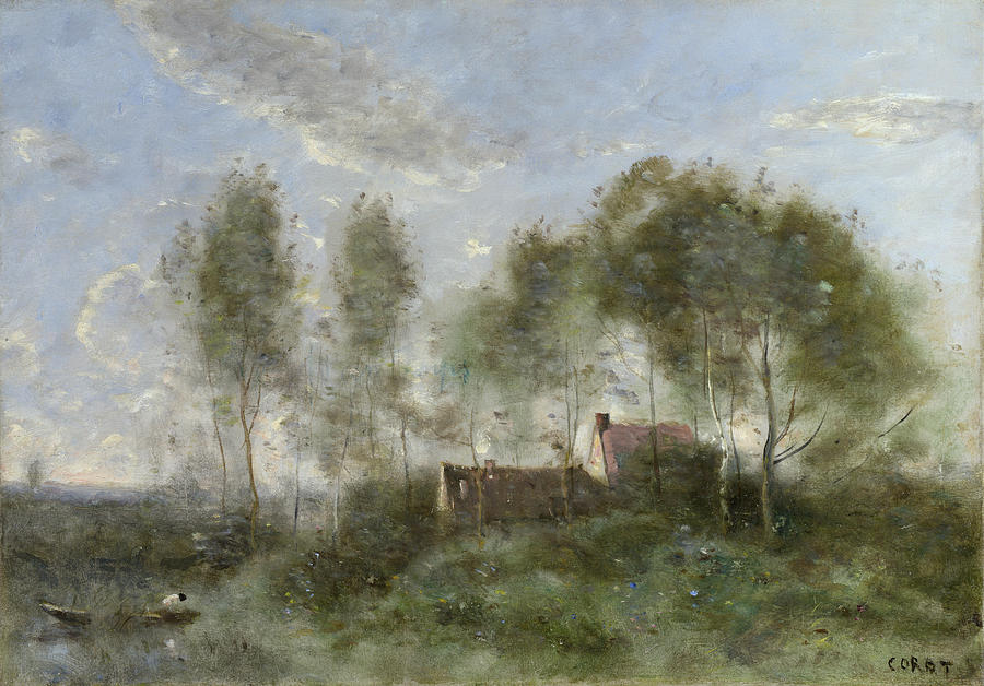 Tree Painting - Souvenir of a Journey to Coubron by Camille Corot