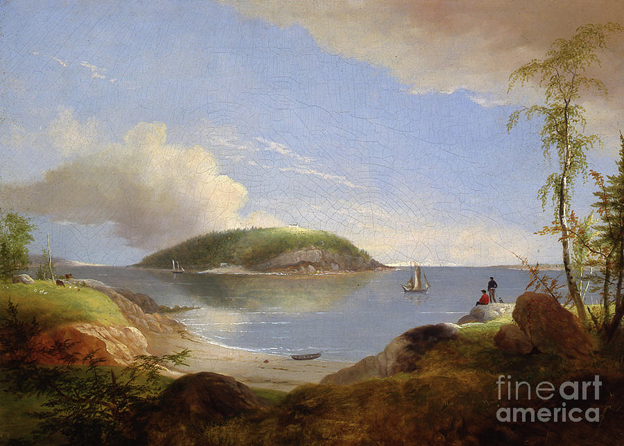 Landscape Painting - Souvenir of Bear Island, Maine, 1850 by Alvan Fisher