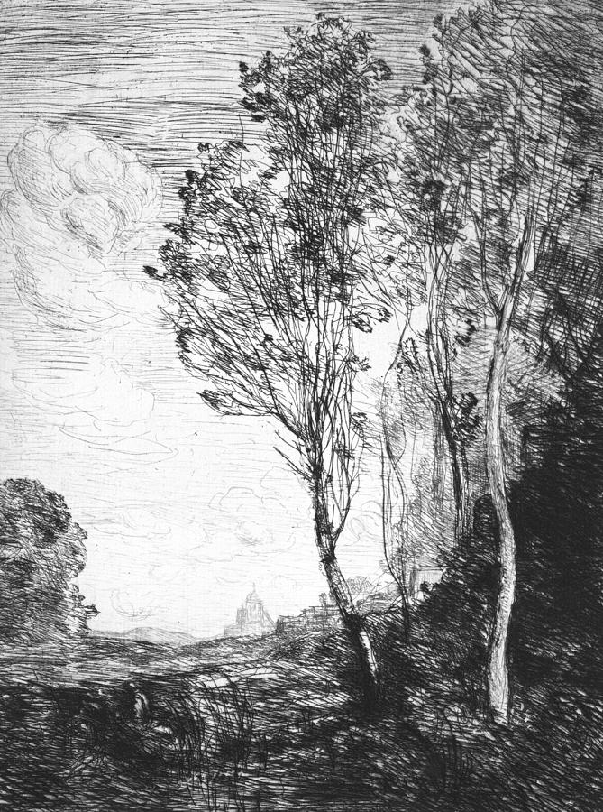 Souvenir of Italy Relief by Jean-Baptiste-Camille Corot