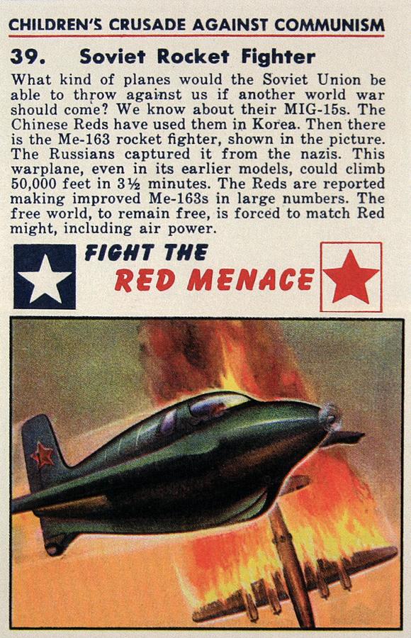 Soviet Rocket Fighter - Fight the Red Menace - Retro travel Poster - Vintage Poster Mixed Media by Studio Grafiikka
