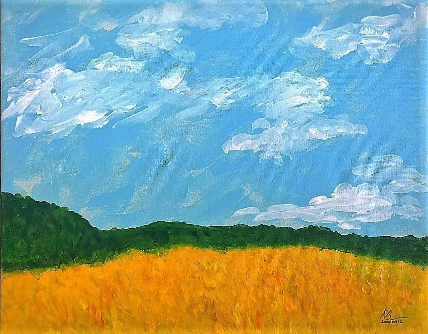 Soybean Field Painting by Mark C Jackson