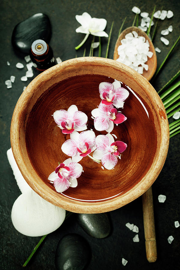 Spa Background With Floating Flowers Photograph By Natalia Klenova