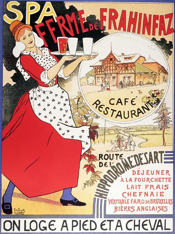 Spa Ferme de Frahinfaz - Frahinfaz Farm Cafe and Restaurant - Vintage Hotel Advertising Poster Mixed Media by Studio Grafiikka