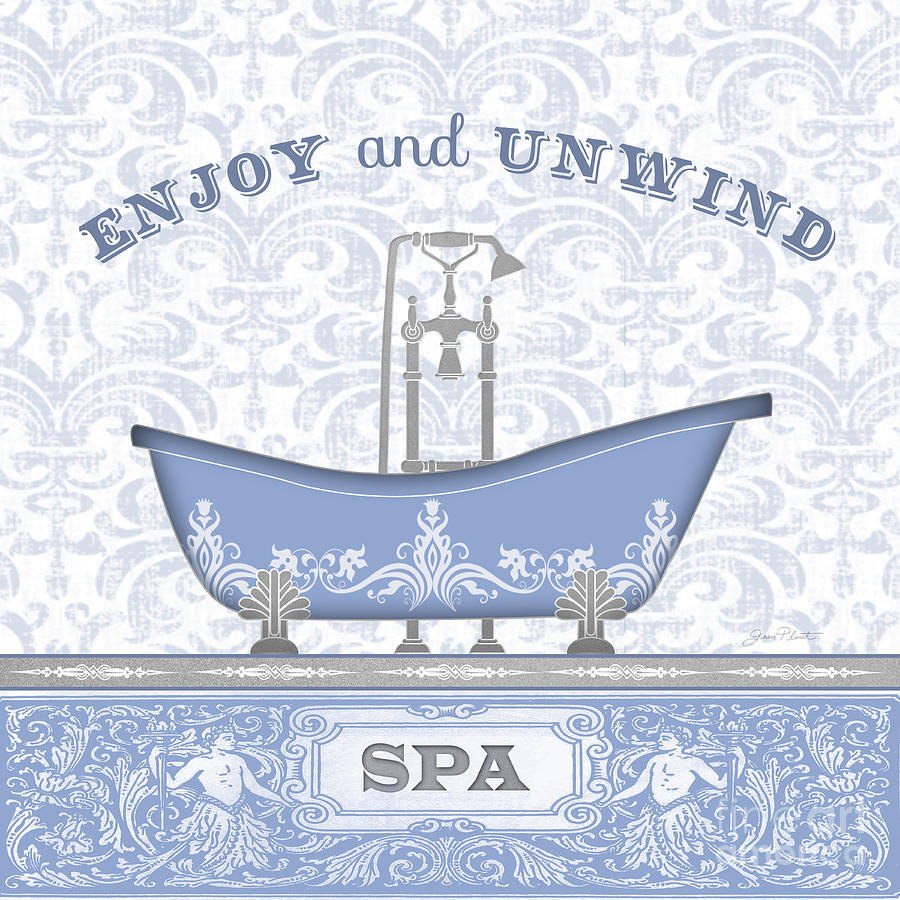 Spa Time-Blue-JP3846 Painting by Jean Plout