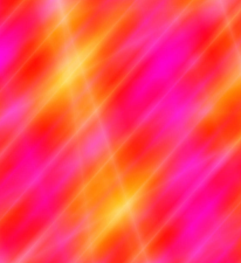 BEAMS - Space Art - Orange / Pink Lights 2 Digital Art by Julia Woodman