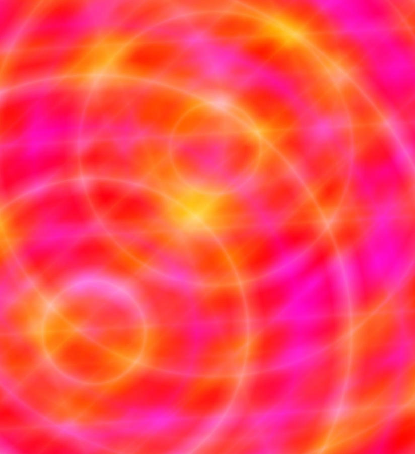 ORBITAL - Space Art - Planet Orbits - Orange / Pink Lights Digital Art by Julia Woodman