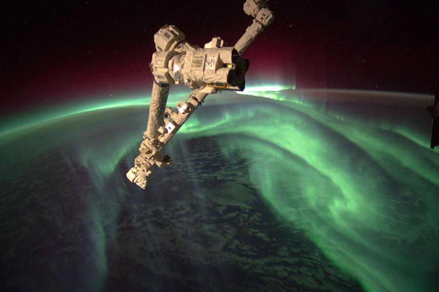 space aurora, Aurora Australis Painting by Celestial Images