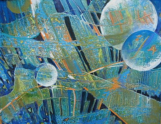 Space Balls Painting by Vicki Brevell