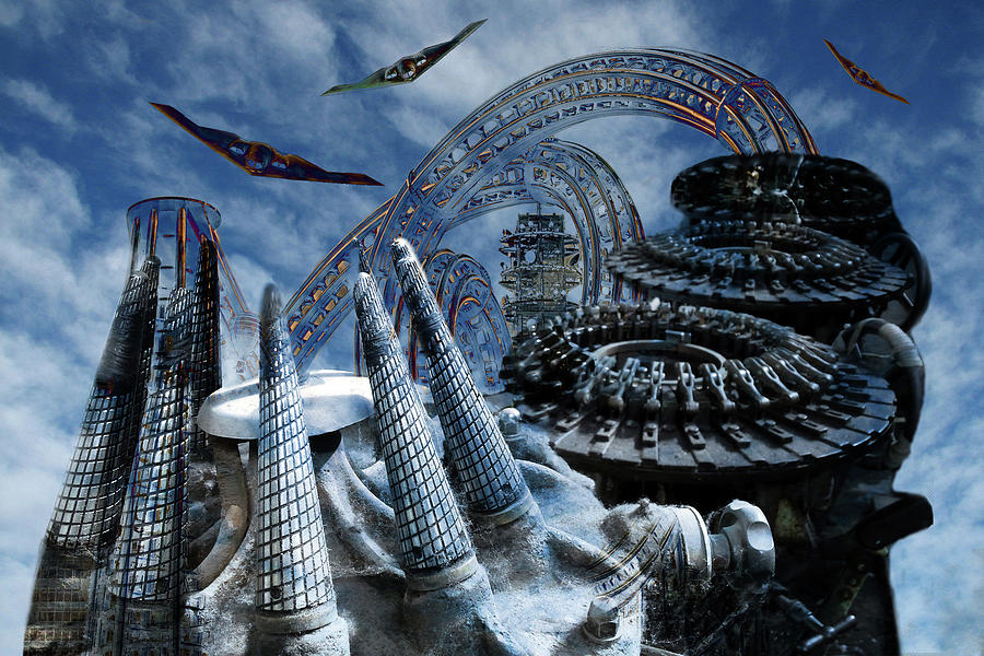 Space City Digital Art by Lisa Yount