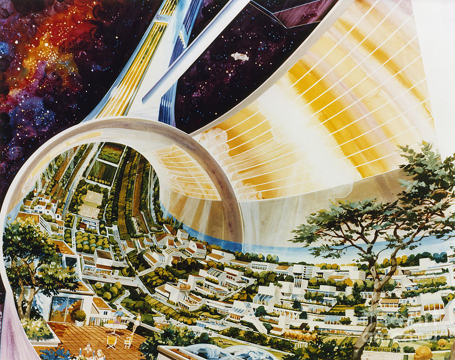 Space Colony, 1975 Photograph by Granger