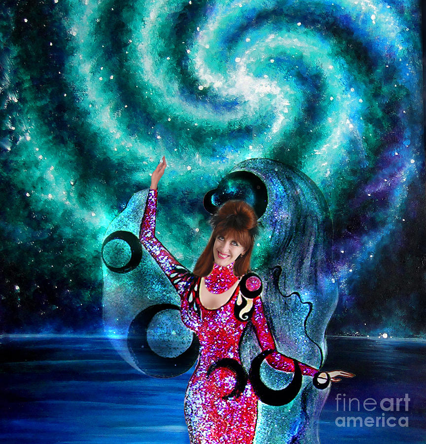 Space Dancer With Black Moons Sofia Goldberg Of Ameynra Mixed Media By 6754