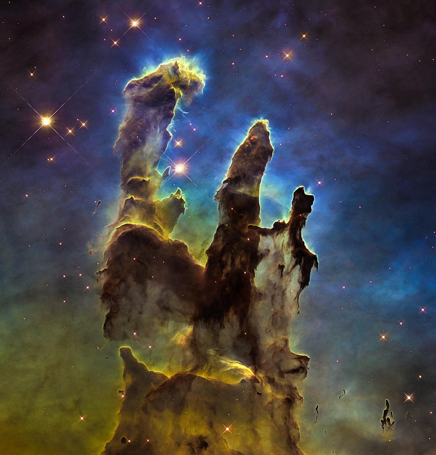 Space image Eagle Nebulas Pillars of Creation Photograph by Matthias Hauser