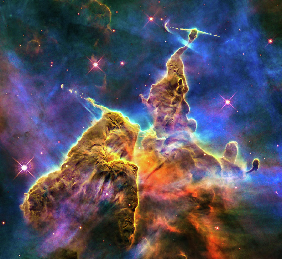 Space Image Mystic Mountain Carina Nebula Digital Art by Matthias Hauser