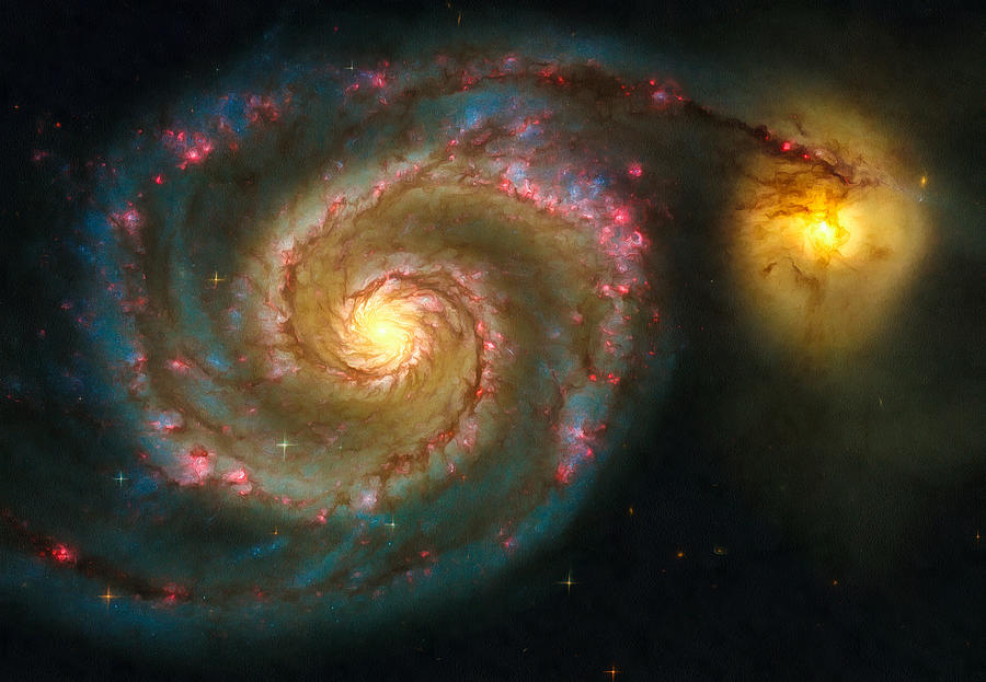 Space image spiral galaxy M51 Photograph by Matthias Hauser